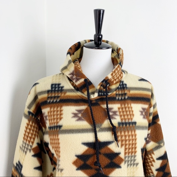 Vintage Southwest Boho Aztec Neutral Fleece
